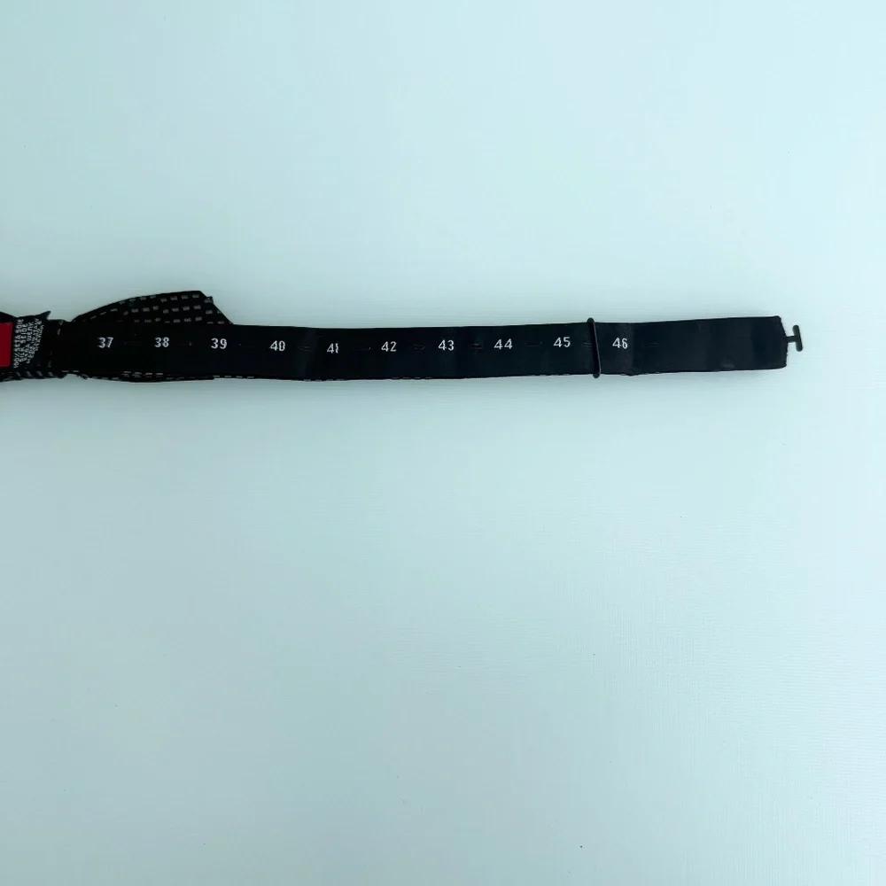 Hugo Boss Silk Black and‎ Silver Bow tie, adjustable sizing, Orange label